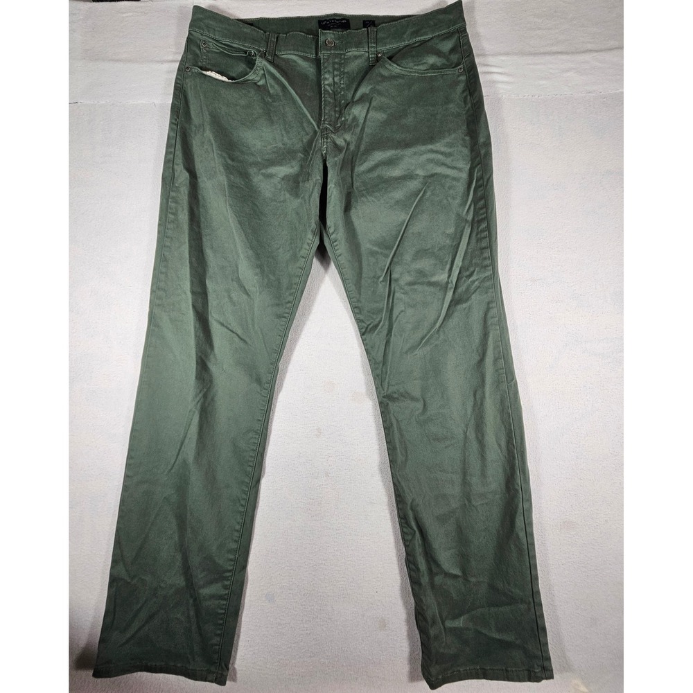 Lucky Brand Mens 121 Slim Straight Olive Green Stretch Pants 38x32 7MP10009